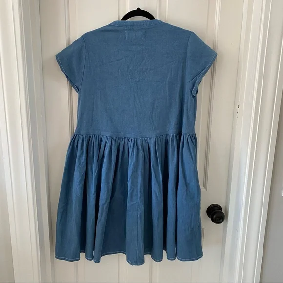 Blue Denim Mini Dress - Picture 8 of 12
